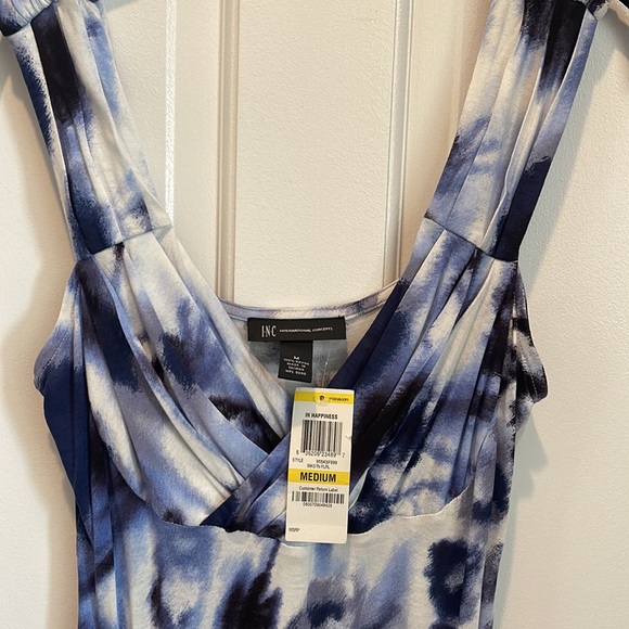INC international concepts , never worn with tags , maxi dress , Blue and white - Picture 2 of 6